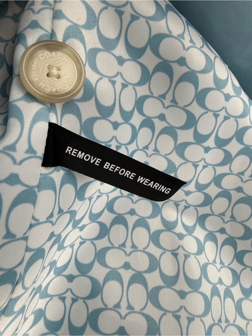 Coach Powder Blue Women's Single-Breasted Trench Coat - Picture 9 of 15